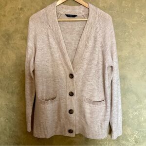 Denver Hayes Oatmeal Heather Soft Stretch Knit Longline Cardigan